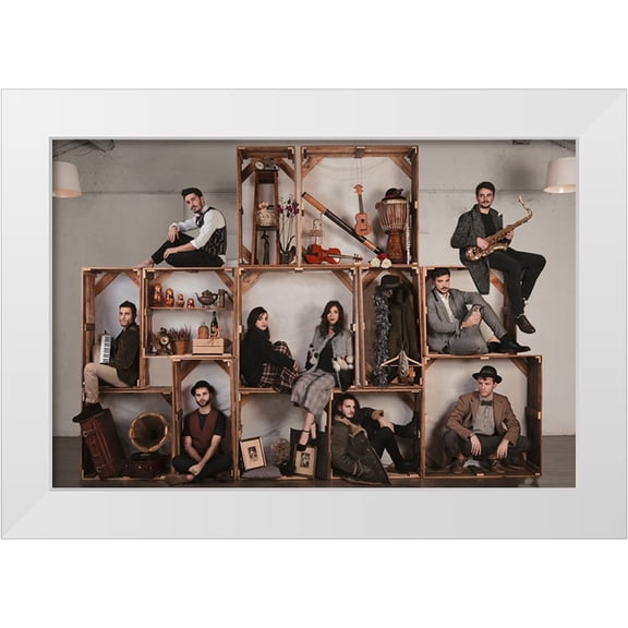 Bruno, Giacomo 32x23 White Modern Wood Framed Museum Art Print Titled - Human Jukebox.