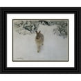 thumbnail image 1 of Bruno Liljefors 24x19 Black Ornate Framed Double Matted Museum Art Print Titled: Hare in Winter (1905), 1 of 5