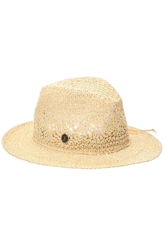 Crochet Raffia Rancher Hat, Brown