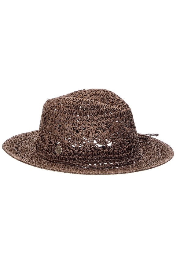 Crochet Raffia Rancher Hat, Brown