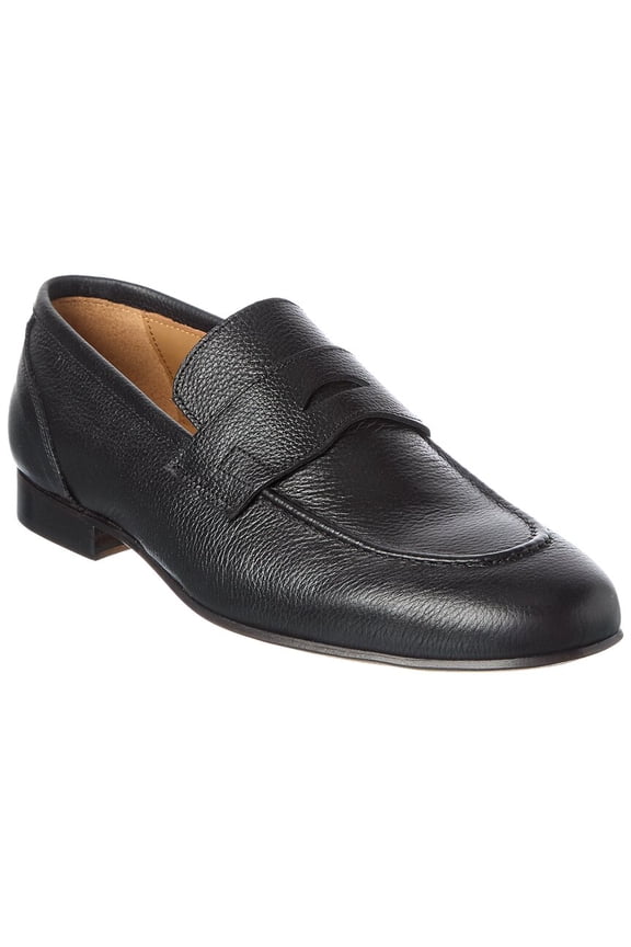 Nathan Leather Loafer, 11, Black