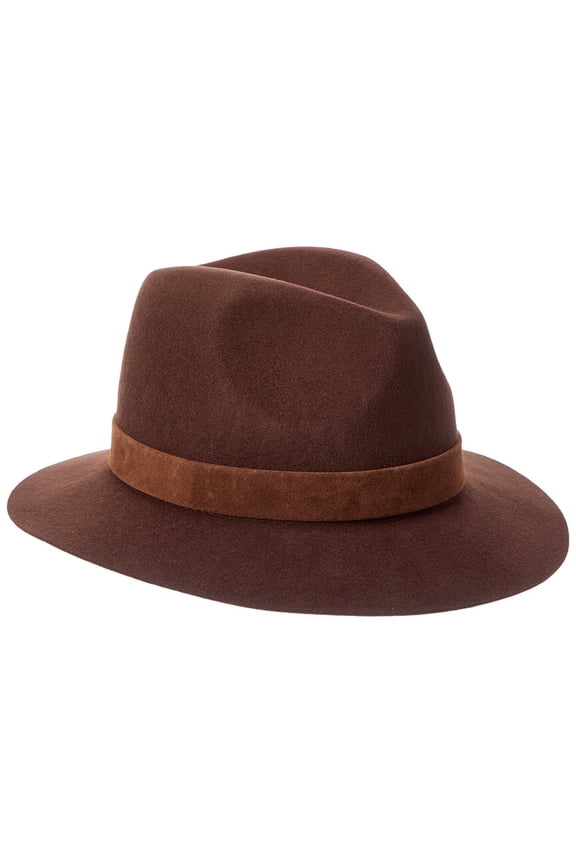 Suede Band Wool Fedora, os, Brown