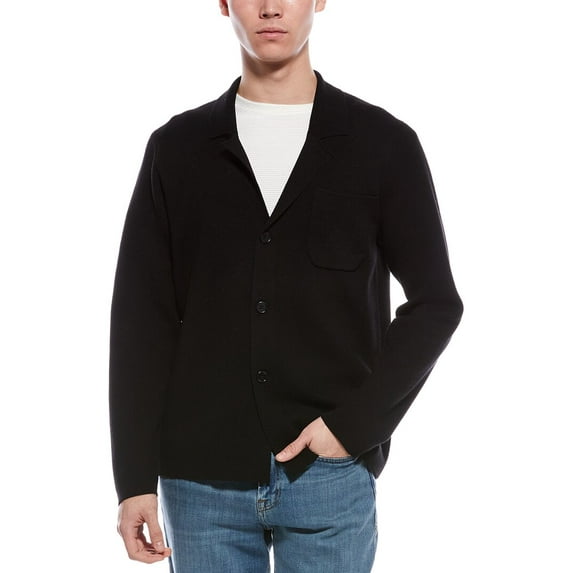 Bruno Magli mens Merino Wool Cardigan, l, Black