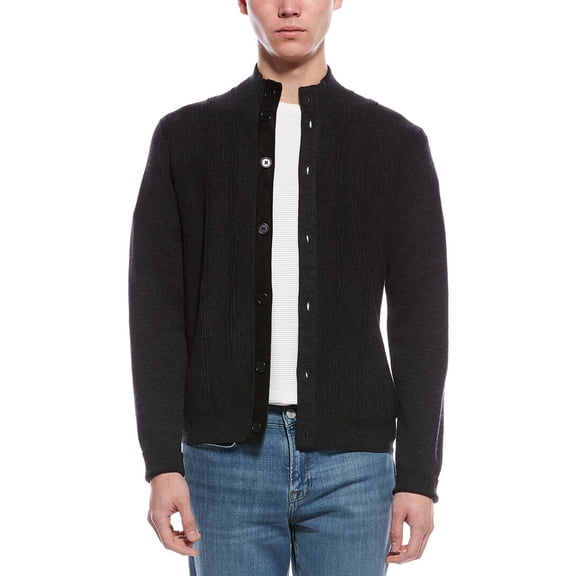 Bruno Magli mens Merino Wool Cardigan, m, Black