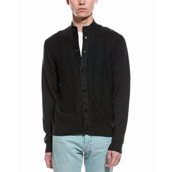 Bruno Magli mens Merino Wool Cardigan, s, Grey