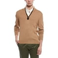 thumbnail image 1 of Bruno Magli mens  Plaited 1/4-Zip Merino Wool Mock Neck Sweater, m, Multi, 1 of 3