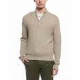 thumbnail image 1 of Bruno Magli mens  Textured 1/4-Zip Merino Wool Mock Neck Sweater, m, Brown, 1 of 3