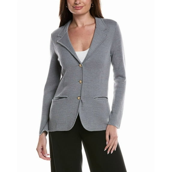 Bruno Magli womens Merino Wool-Blend Sweater Blazer, m, Grey