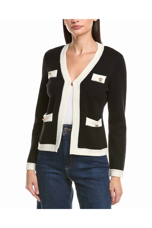 womens Wool Cardigan, xs, Black