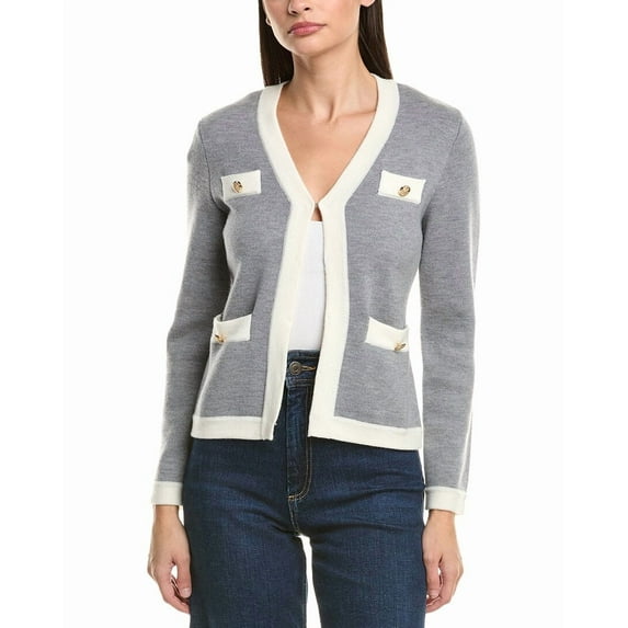 Bruno Magli womens Wool Cardigan, xs, Grey