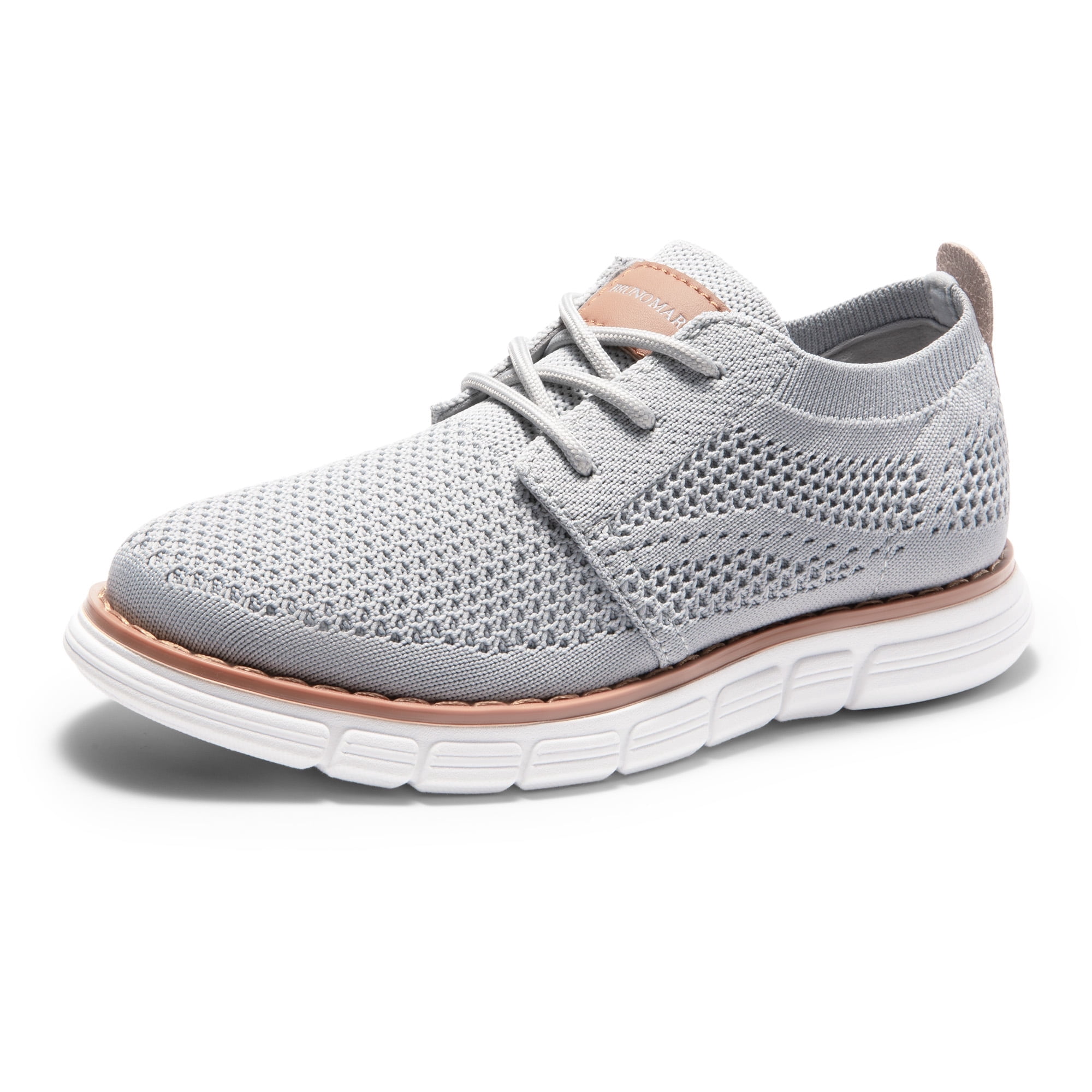 Bruno Marc Light Gray Knit Oxford with Lace-Up Design Bruno Marc Men main image 3
