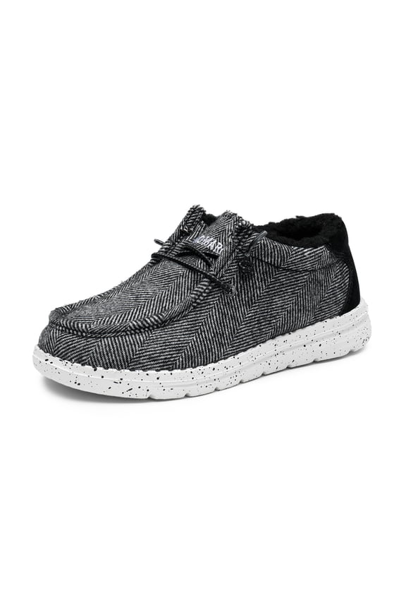 Kids' Slip-On Loafers Fur-Lined Casual Winter Shoes
