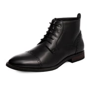 Bruno Marc Men Busines Dress Oxford Boots Classic Ankle Boot Cap Lace up Leather Lined Boots WARNER-2 BLACK Size 9