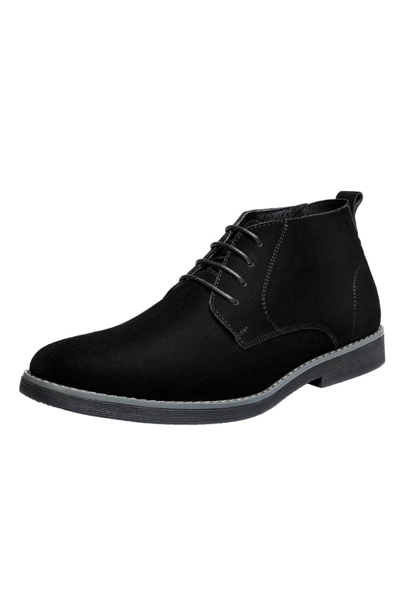 Men Classic Oxford Shoes Suede Leather Lace Up Desert Shoes Comfort Fashion Boots for Men Chukka Black Size 9.5