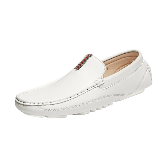 Bruno Marc Men Fashion Classic Loafers Driving Moccasins Shoes For Men Slip on Lightweight Loafers Shoes BM-PEPE-2 WHITE Size 10.5
