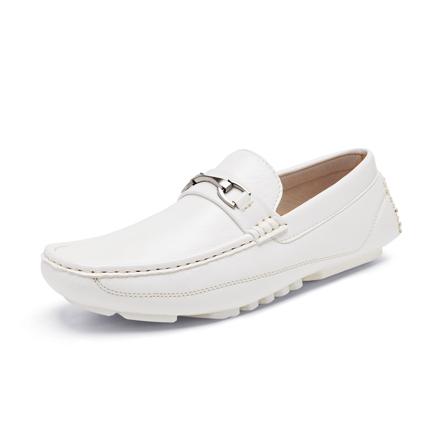 Bruno Marc Men Fashion Classic Loafers Driving Moccasins Shoes For Men Slip on Lightweight Loafers Shoes BM-PEPE-3 WHITE Size 8.5