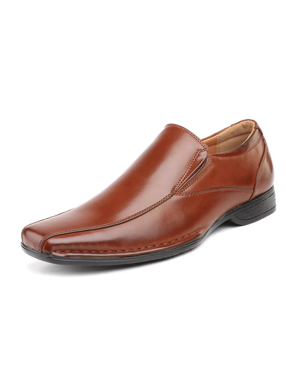 Men Fashion Comfort Classic Square Toe Slip On Loafers Oxford Dress Shoes Size 6.5-13 Giorgio-1 BROWN Size 13