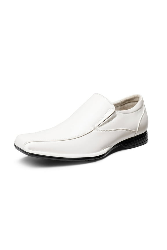 Men Fashion Comfort Classic Square Toe Slip On Loafers Oxford Dress Shoes Size 6.5-13 Giorgio-1 WHITE Size 12