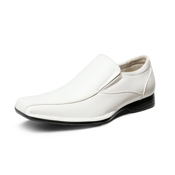 Bruno Marc Men Fashion Comfort Classic Square Toe Slip On Loafers Oxford Dress Shoes Size 6.5-13 Giorgio-1 WHITE Size 8.5