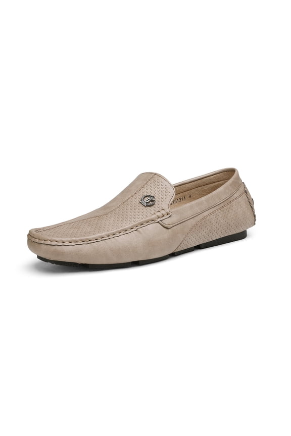 Men Fashion Driving Loafers Dress Shoes Casual Slip On Flats Moccasins 3251314 BEIGE Size 8