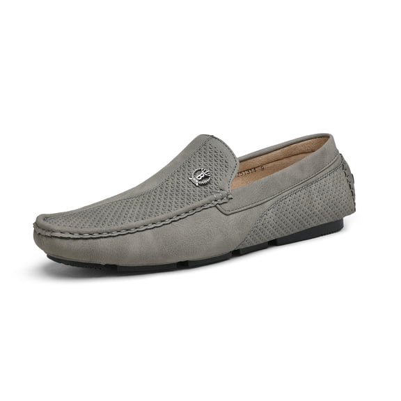 Bruno Marc Men Fashion Driving Loafers Dress Shoes Casual Slip On Flats Moccasins 3251314 GREY Size 8.5