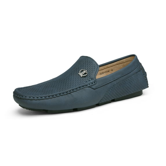 Bruno Marc Men Fashion Driving Loafers Dress Shoes Casual Slip On Moccasins NAVY Size 9.5