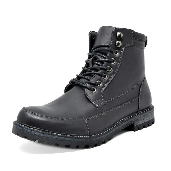 Bruno Marc Men Military Boots Motorcycle Combat Riding Ankle Leather Boots for Men Outdoor Work Boots Engle-01 Black Size 10.5