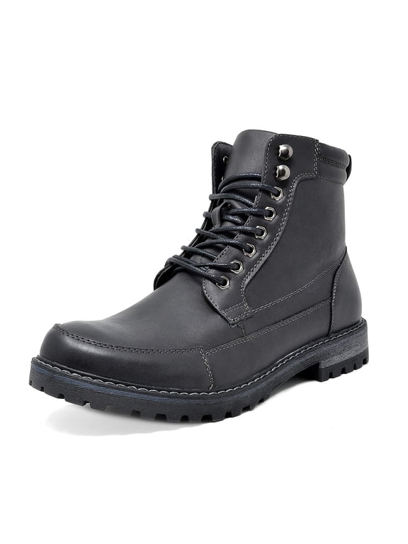 Men Military Boots Motorcycle Combat Riding Ankle Leather Boots for Men Outdoor Work Boots Engle-01 Black Size 11