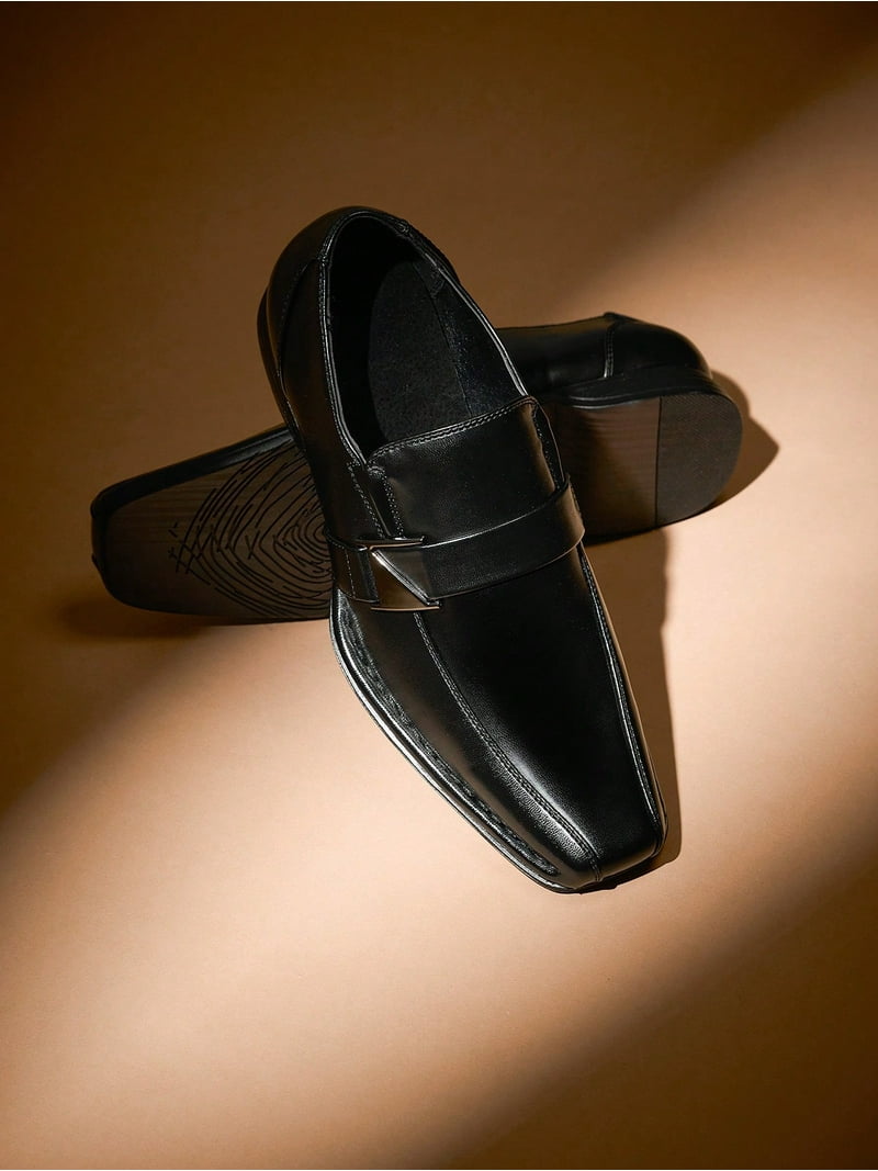 Bruno Marc Men's Classic Square Toe Loafers, Slip-On Dress