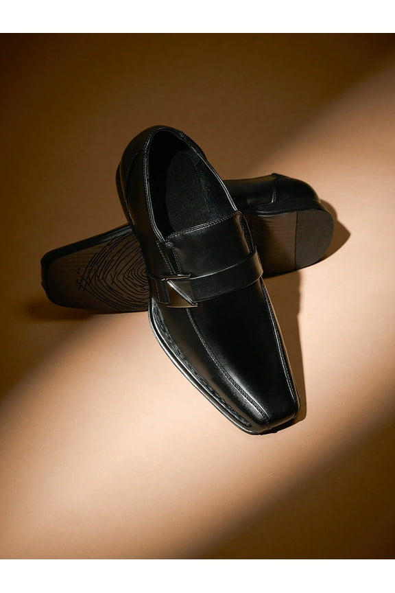 Men Oxfords Fashion Square Toe Shoes Slip On Loafers Dress Shoes