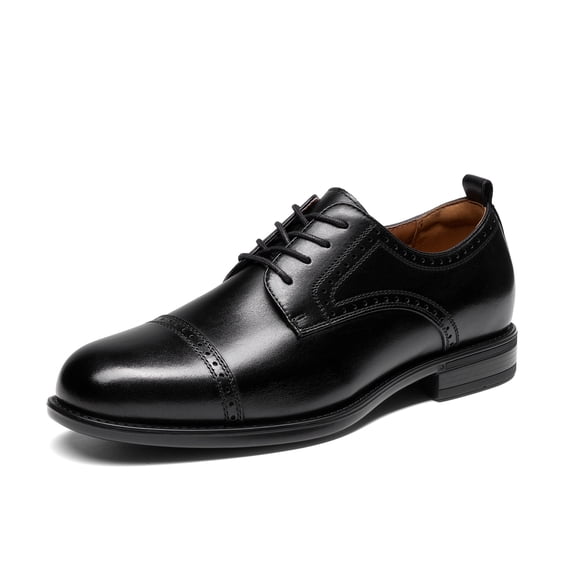 Bruno Marc Men's Brogue Cap Toe Oxfords Leather Dress Shoes Leather upper, brogue detailing, Flexible forefoot, ReserveCush comfort insole, Padded collar, Non-slip rubber outsole