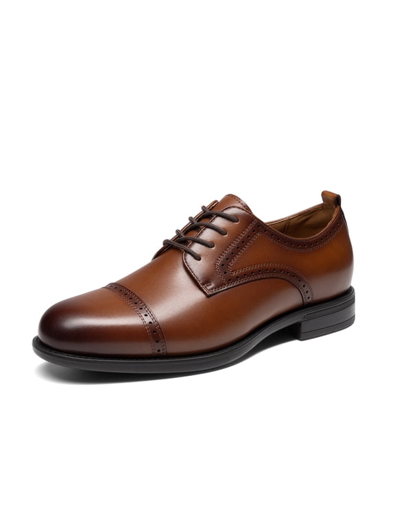 Men's Brogue Cap Toe Oxfords Leather Dress Shoes Leather upper, brogue detailing, Flexible forefoot, ReserveCush comfort insole, Padded collar, Non-slip rubber outsole
