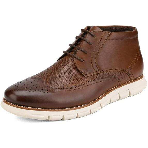 Bruno Marc Men's Casual Dress Chukka Genuine Leather Lace-Up Oxford Ankle Boots MADSON-1 DARK/BROWN Size 8