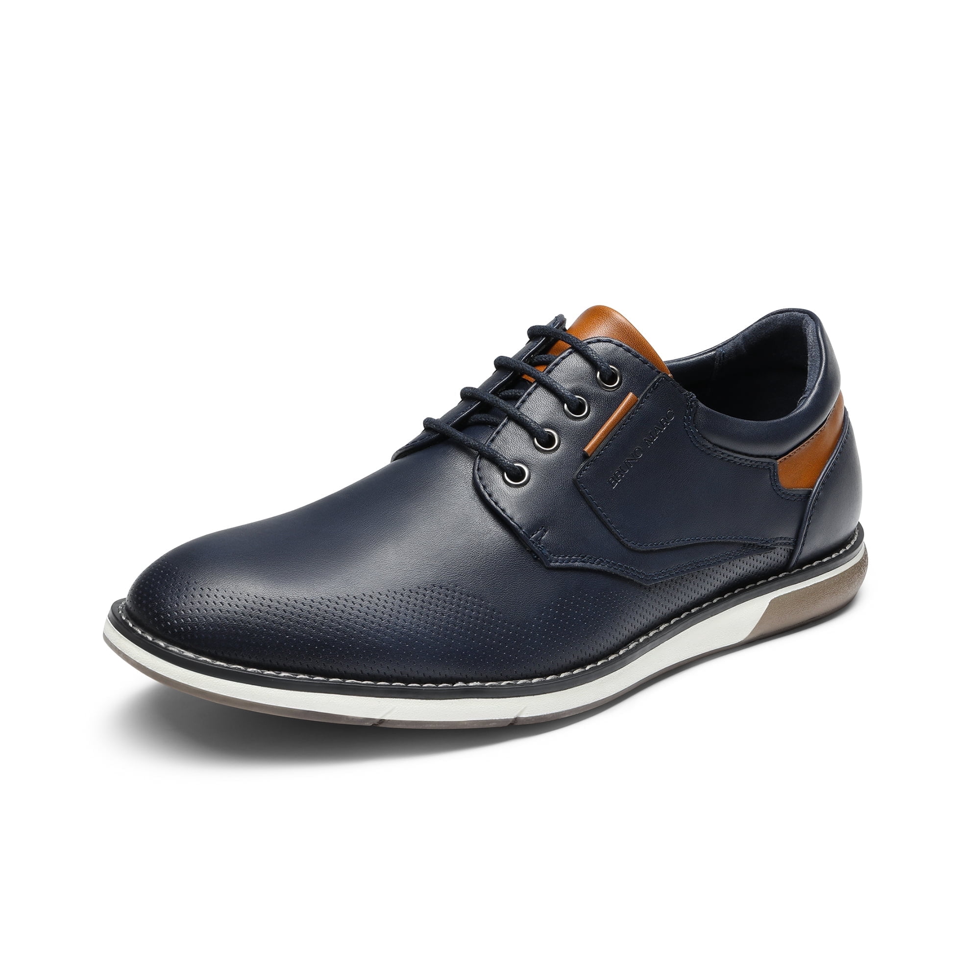 Bruno Marc dark blue lace up day to night shoes with brown accents, Sz  7 Bruno Marc Men main image 2