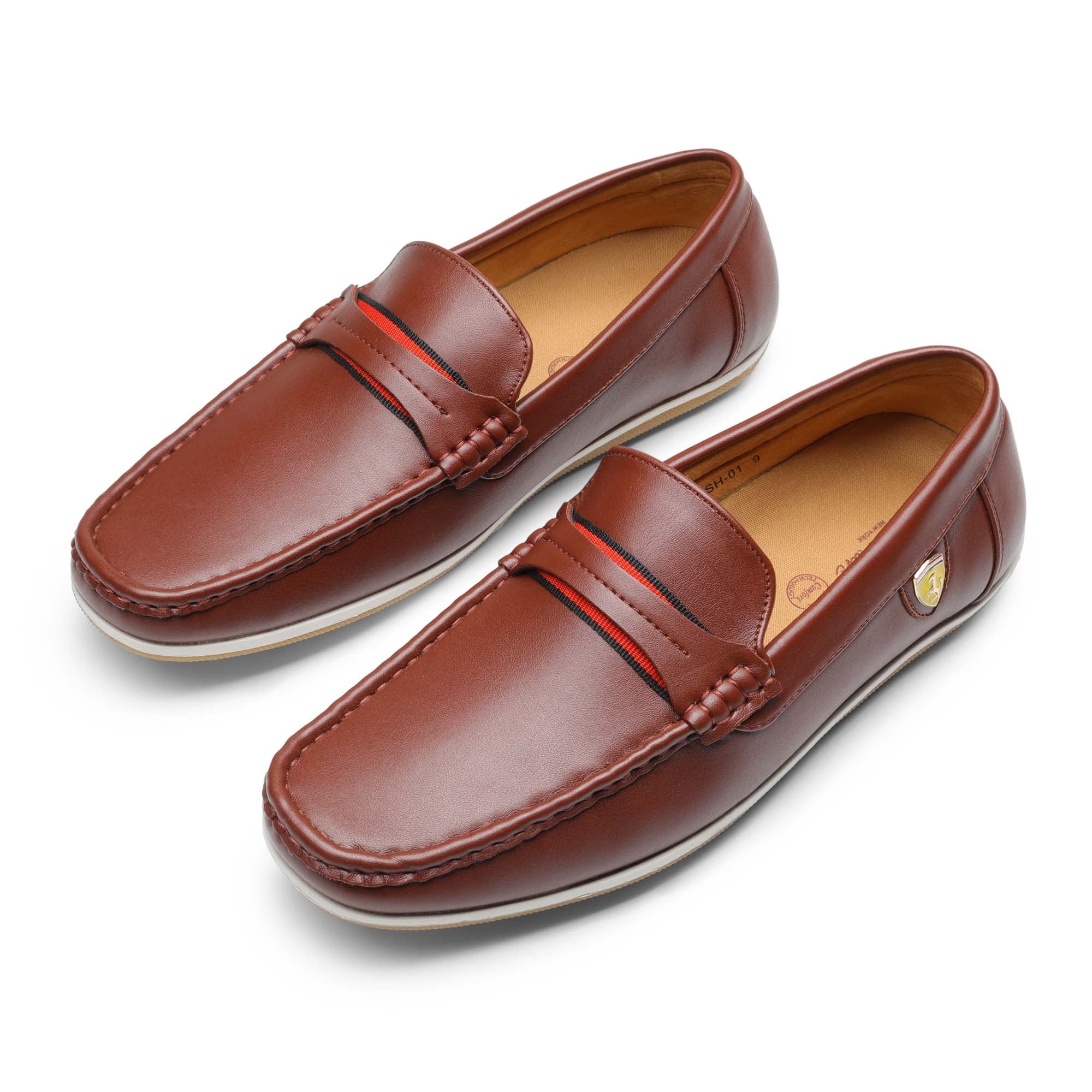 Bruno Marc Mens Loafers Lightweight Italian Causal Driving Moccasins Shoes For Men BROWN Size 7.5