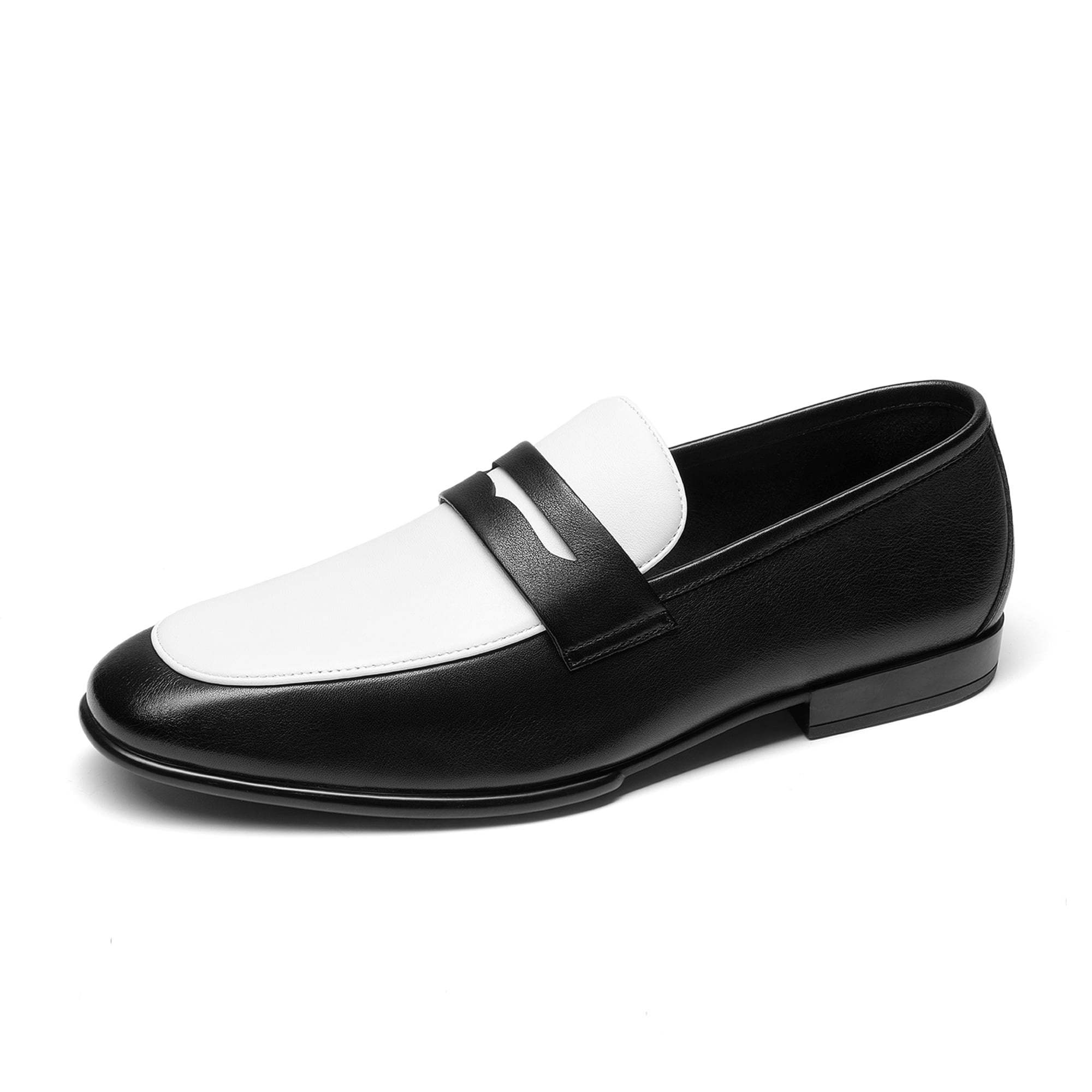 Men\'s Black Leather Slip-On Loafers - Classic Comfort EZZO Black Leather Tassel Boat Slip-On Men main image 2