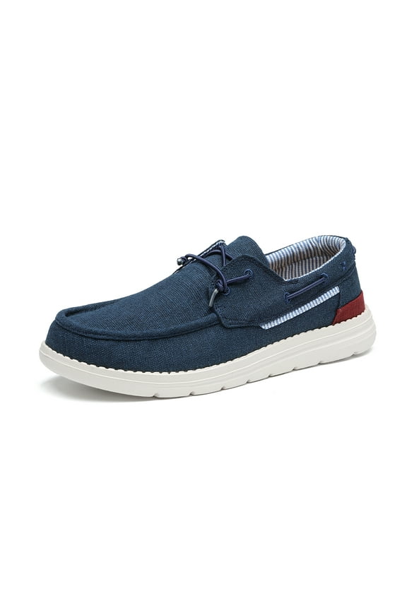 Mens Comfort Slip-on Canvas Loafers Casual Boat Shoes SBLS223M NAVY Size 12