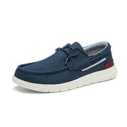 Mens Comfort Slip-on Canvas Loafers Casual Boat Shoes SBLS223M NAVY Size 15