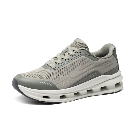 Bruno Marc Men's Cushionix Stride Comfort Mesh Sneakers Casual Lace-up Lightweight Hollow Shock-Absorbing Sole Commuter Walking Shoes