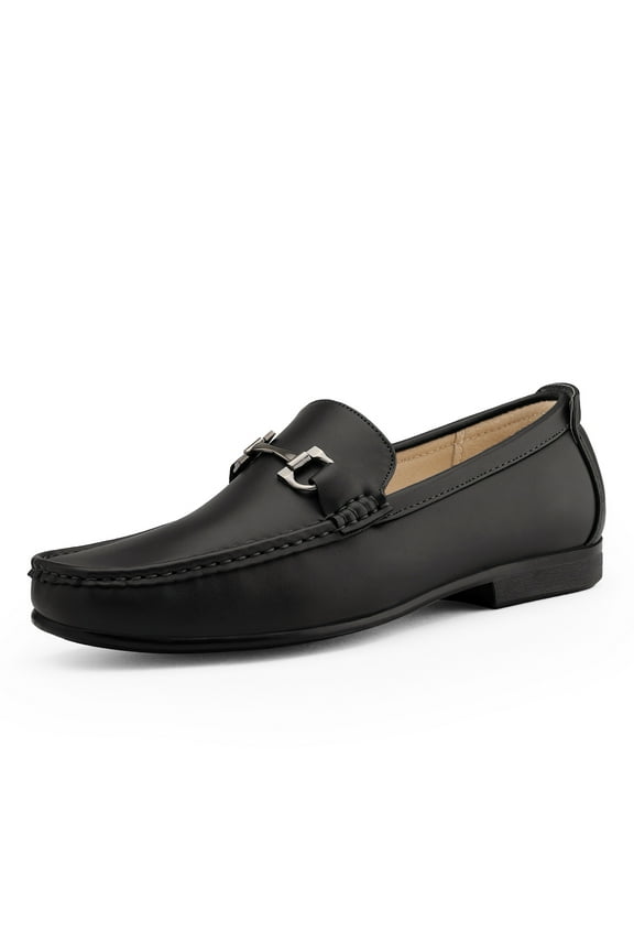 Men's Dress Loafers Slip On Casual Penny Moccasin Loafer Shoes Comfort Outdoor Loafers HENRY-1 BLACK Size 10