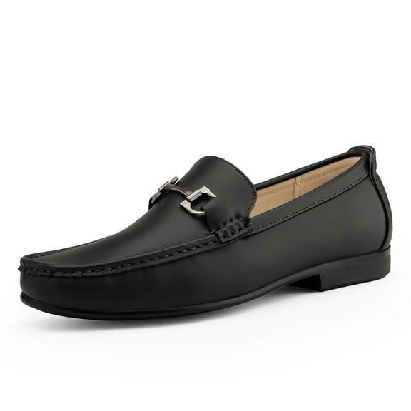 Bruno Marc Men's Dress Loafers Slip On Casual Penny Moccasin Loafer Shoes Comfort Outdoor Loafers HENRY-1 BLACK Size 7.5