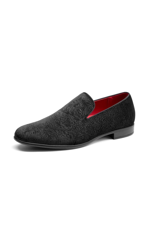 Men's Dress Loafers Velvet Tuxedo Slip-on Shoes Wedding Party Red Bottom for Male