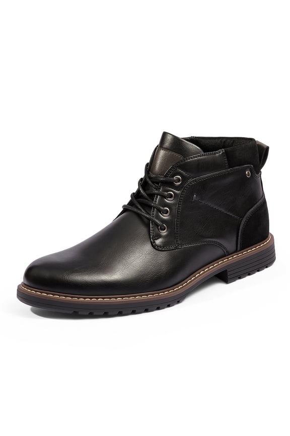 Men's Fashion Chukka Boots Casual Lace up Plain Toe Boot Durable TPR Shoes STONE-8 BLACK Size 12