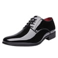thumbnail image 1 of Bruno Marc Men's Faux Patent Leather Dress Shoes Classic Lace-up Formal Oxford BLACK CEREMONY-06 size 9.5, 1 of 6