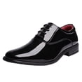 thumbnail image 1 of Bruno Marc Men's Faux Patent Leather Tuxedo Dress Shoes Classic Lace-up Formal Oxford BLACK size 10, 1 of 6