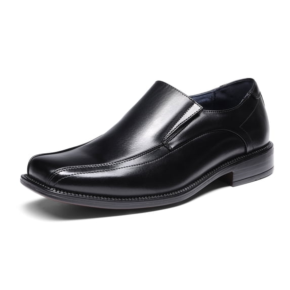 Bruno Marc Men's Formal Leather Lined Square Toe Dress Loafers Shoes STATE-01 BLACK size 10.5