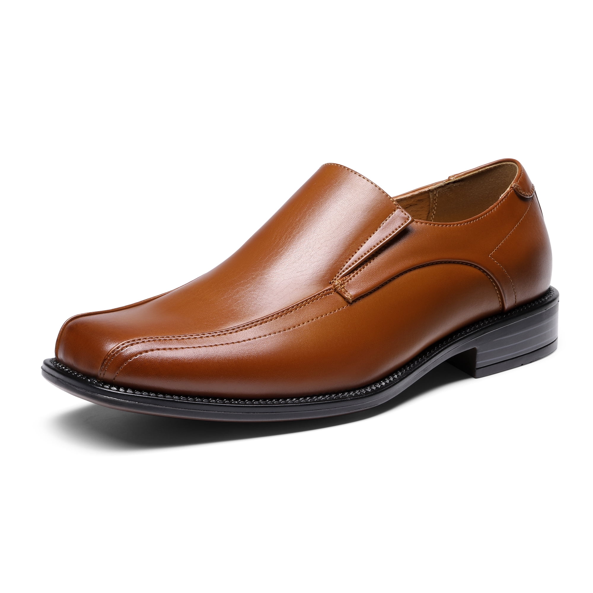 Bonafini Mens 12M Dress Shoes Brown Leather Slip On Square Toe Career Office Rodolfo Brown I Men main image 2