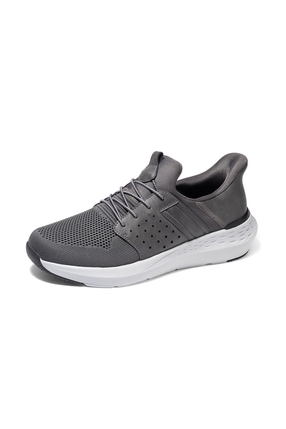 Men's Hands-Free Slip-On Sneakers, Breathable Knit Casual Loafers, Lightweight Comfortable Walking Shoes