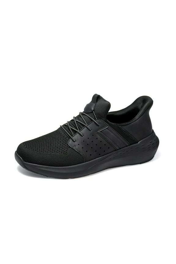 Men's Hands-Free Slip-On Sneakers, Breathable Knit Casual Loafers, Lightweight Comfortable Walking Shoes