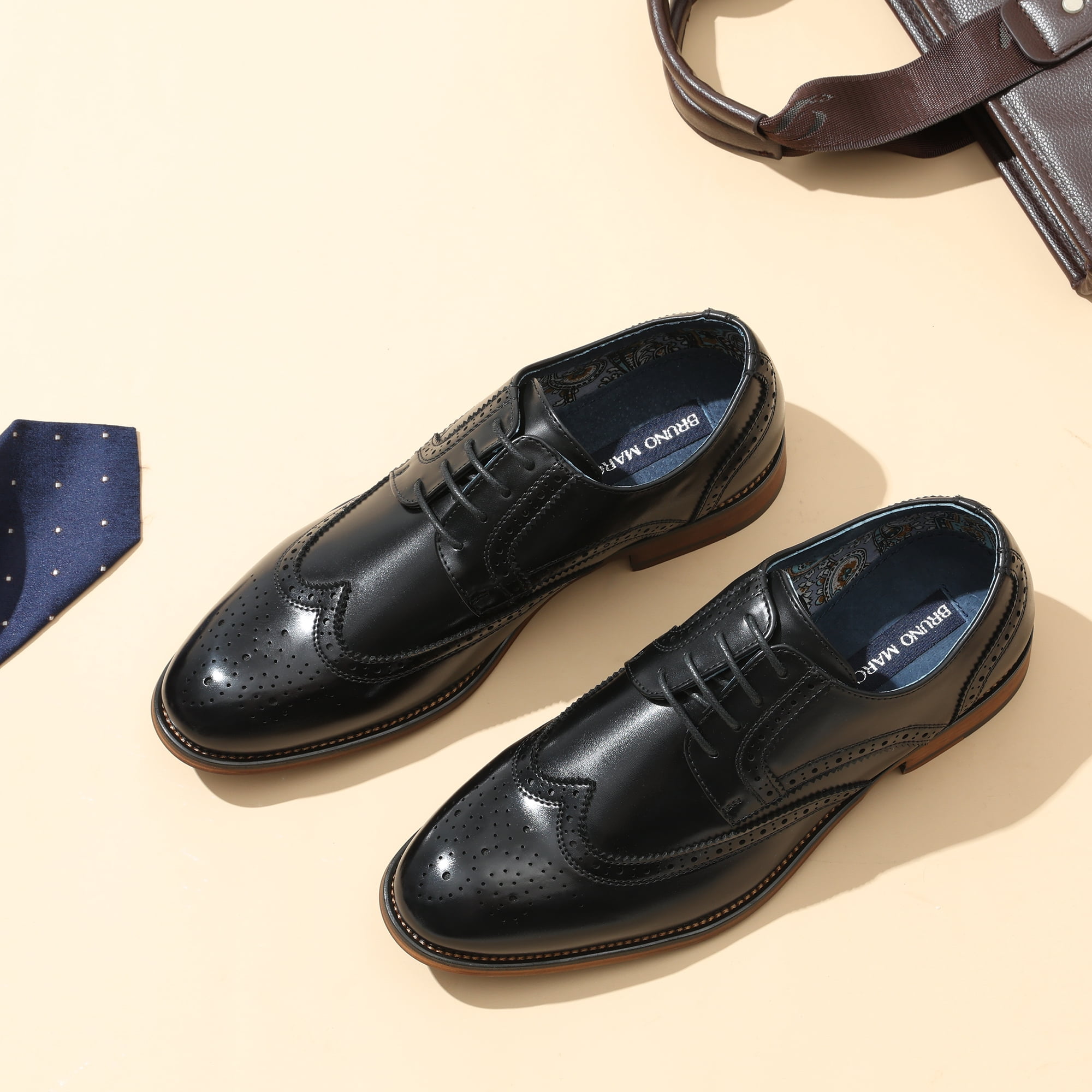 Bruno Marc Men's Leather Lined Dress Oxford Shoes - Classic Derby Design